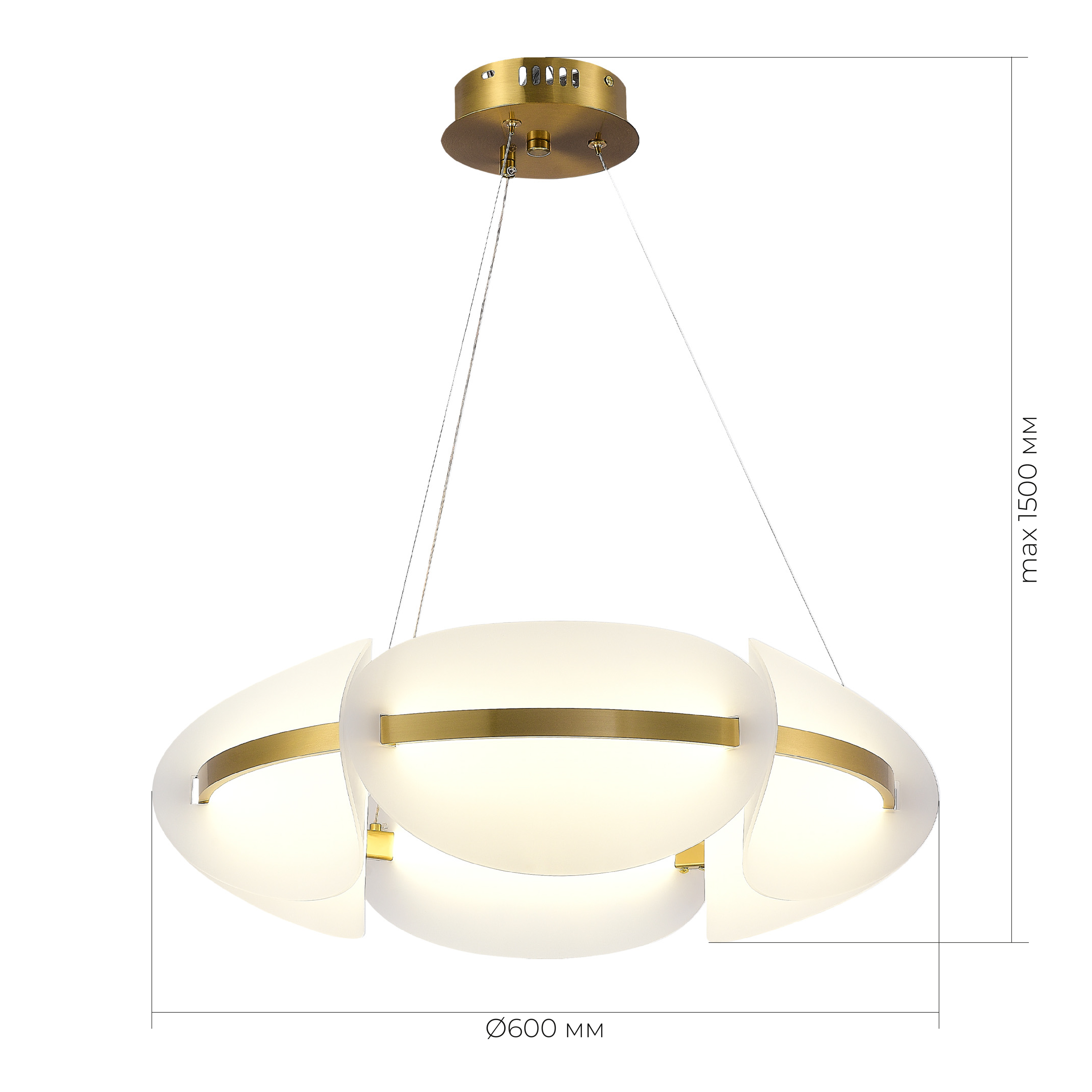 SL1304.203.45 Люстра подвесная ST-Luce Золотистый/Белый LED 1*45W 3000K ETOILE