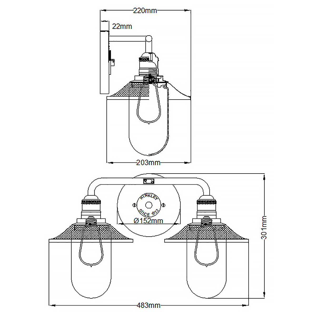 Бра для ванных комнат Hinkley, Арт. QN-RIGBY2-BATH-PC