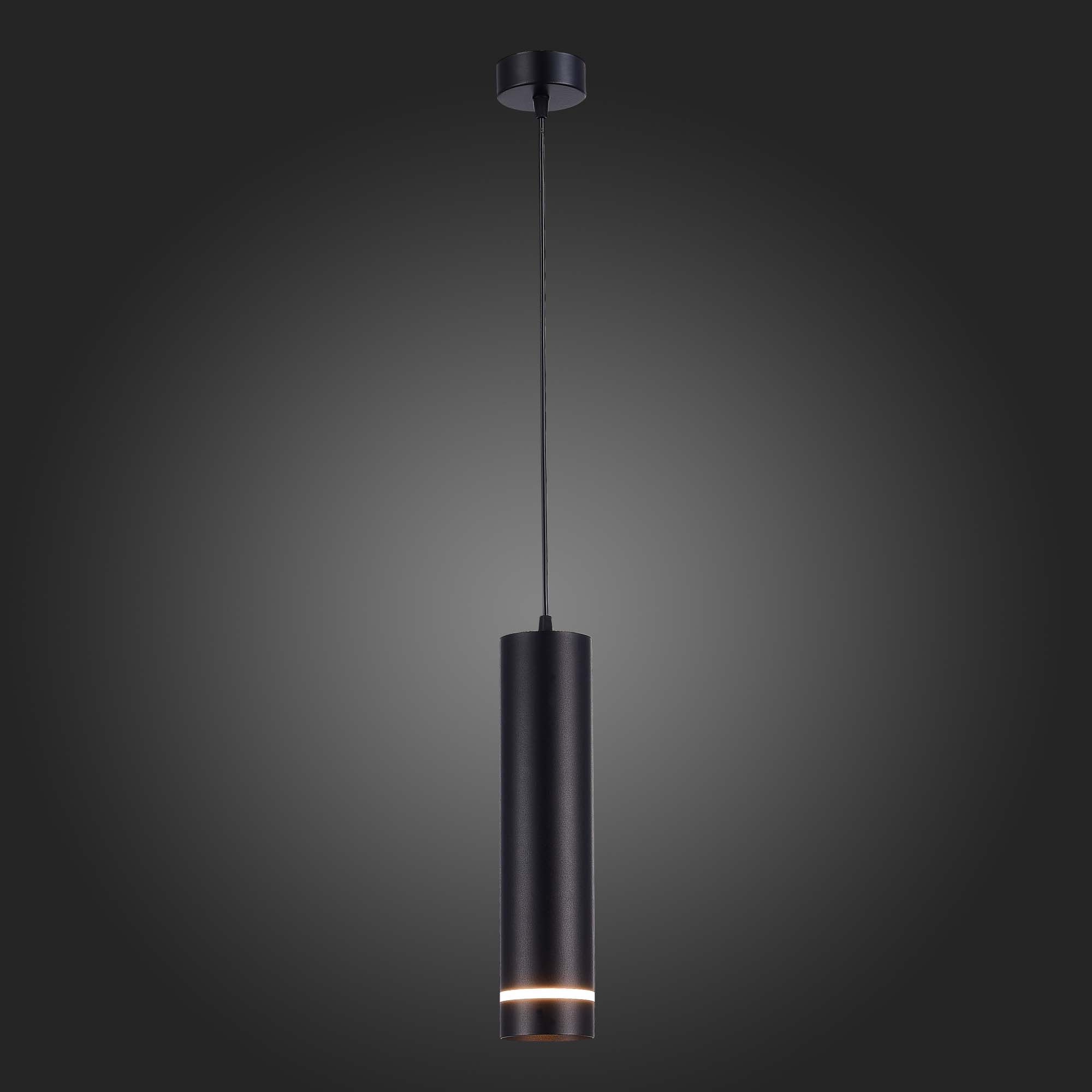 ST115.433.12 Светильник подвесной Черный LED 1*12W 3000K 936Lm Ra>90 120° IP20 D80xH300 165-265V Подвесные светильники