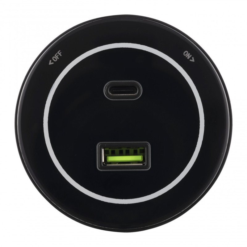Трековая система розеток Arte Milano 399732TS/USB-Type-C Black