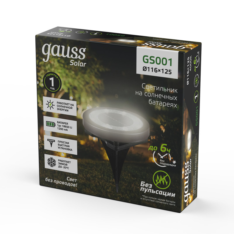 Грунтовый светильник Gauss GS001
