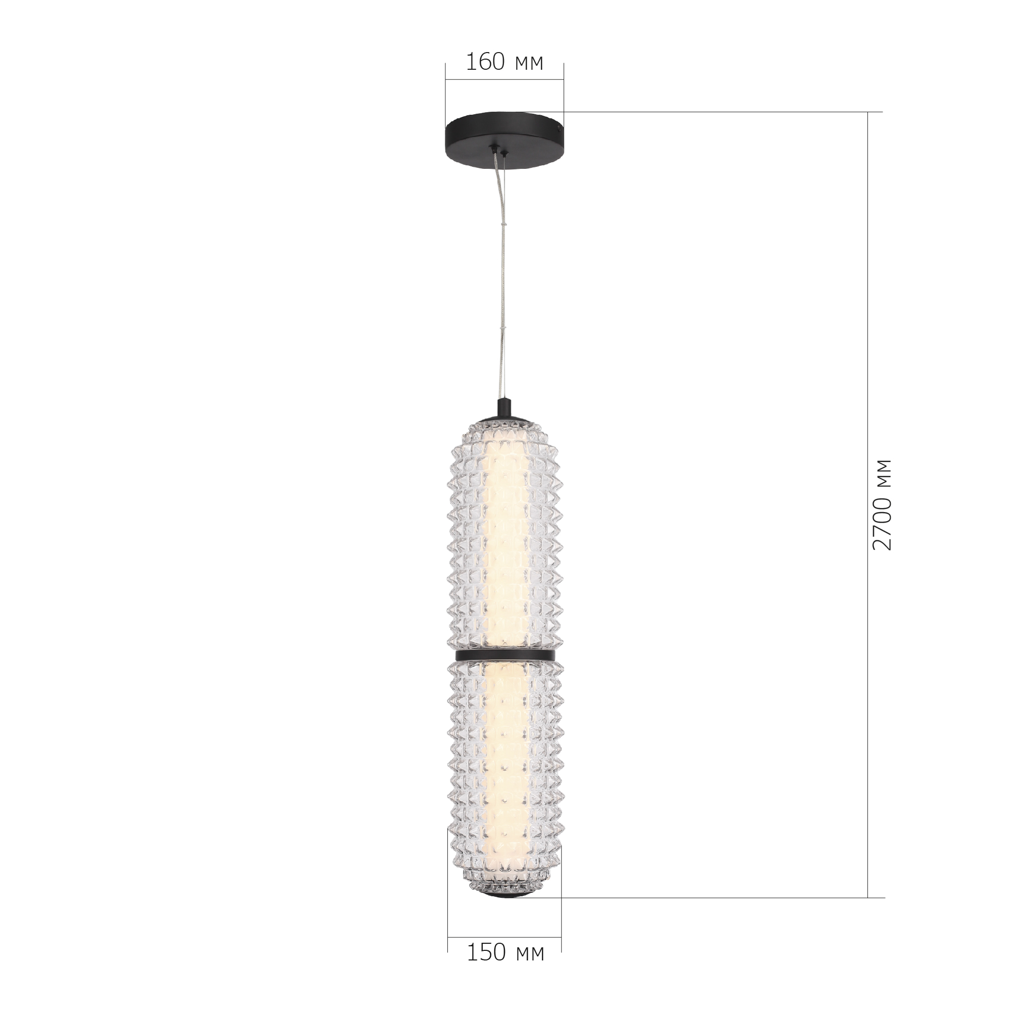 SL6144.403.01 Светильник подвесной ST-Luce черный/прозрачный LED 1*22W 4000K SAGUARO