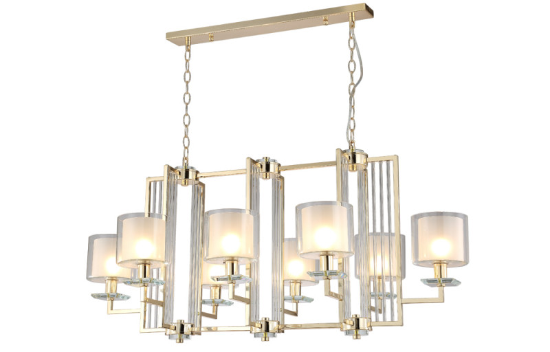 Подвесная люстра Crystal Lux NICOLAS SP8 L1000 GOLD/WHITE