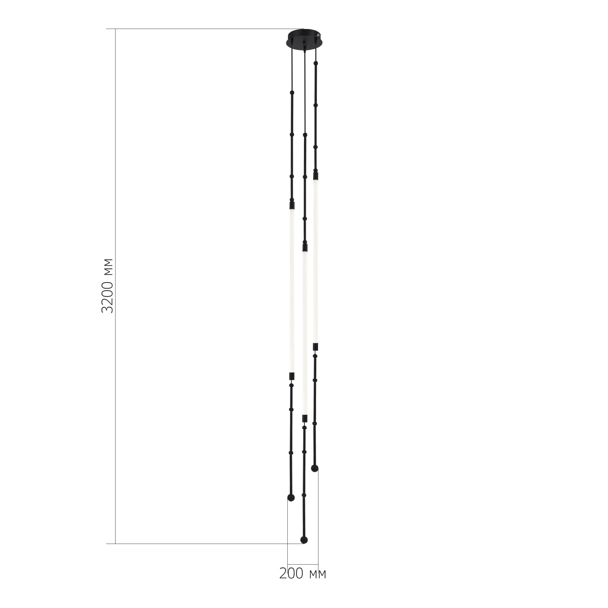 SL6132.405.45 Светильник подвесной ST-Luce Черный/Белый LED 1*15W 3000K STRAP