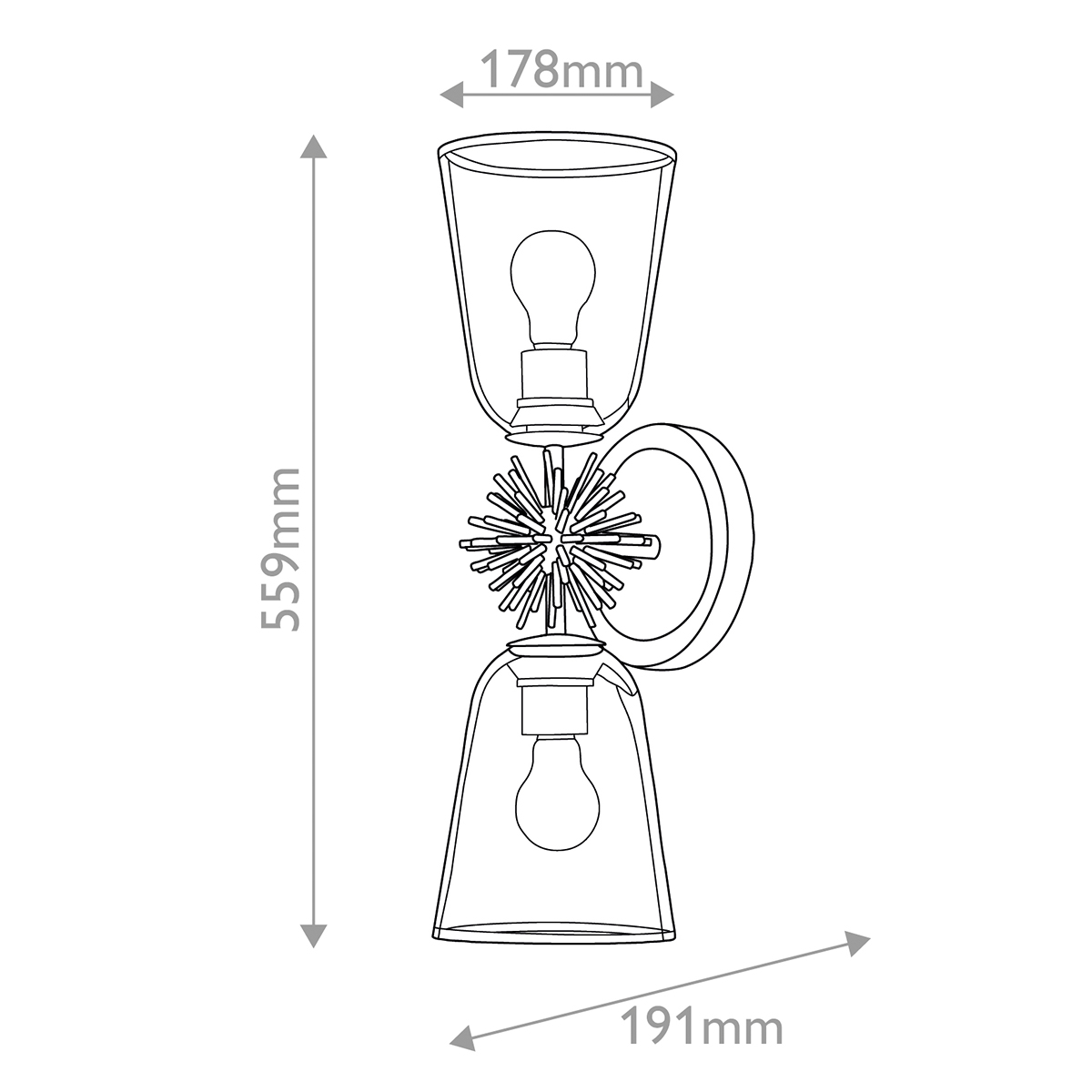 Бра Elstead Lighting, Арт. STARING-2WB-DG-CLEAR