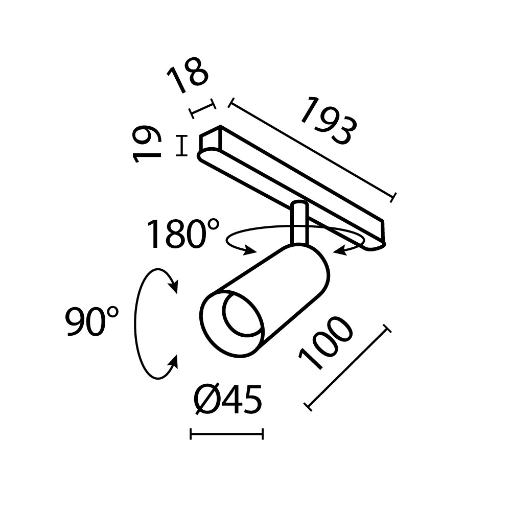 Трековый светильник Technical TR032-4-5WTW-S-DD-B