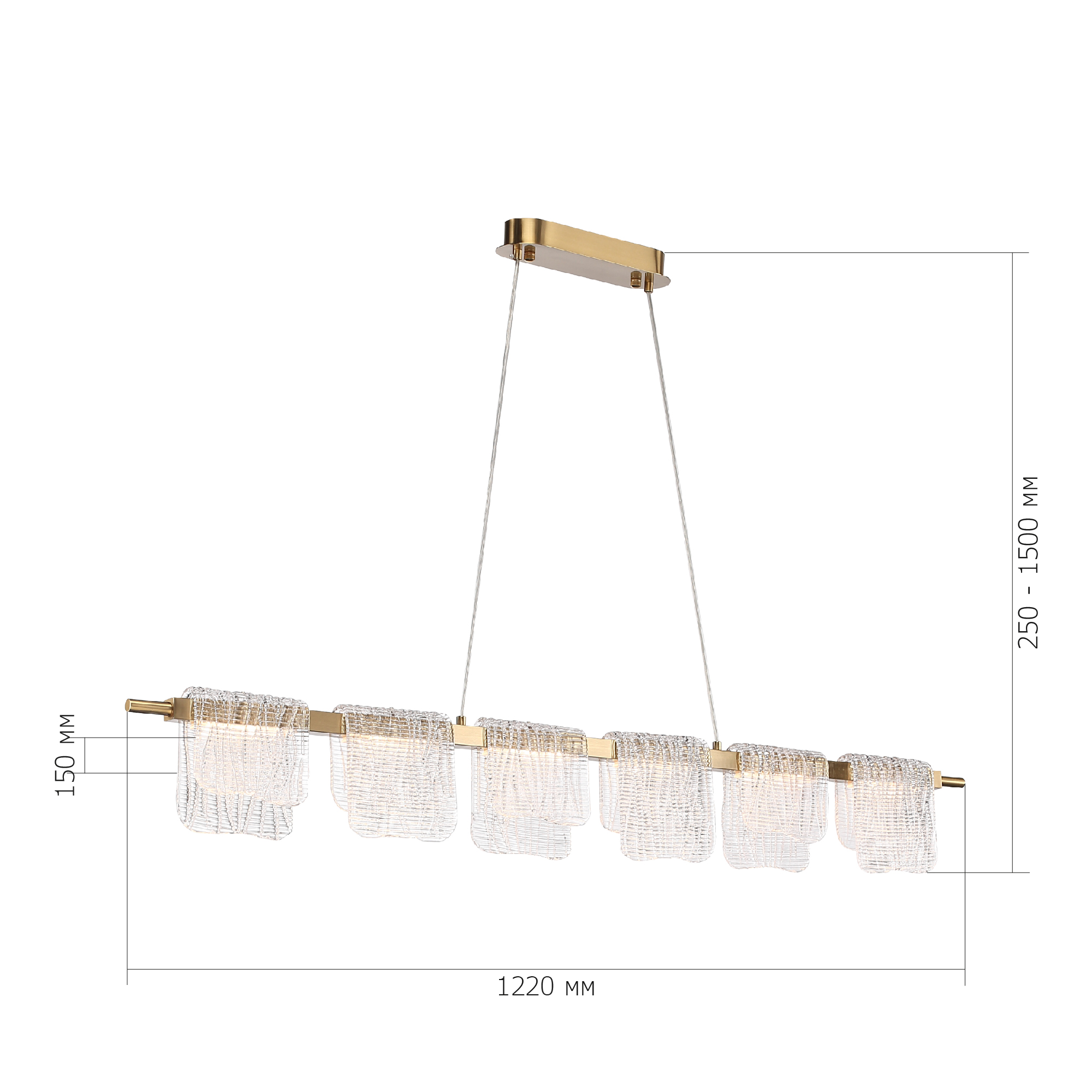 SL6021.203.36 Светильник подвесной ST-Luce золотистый/прозрачный LED 1*36W 3000K VOILE