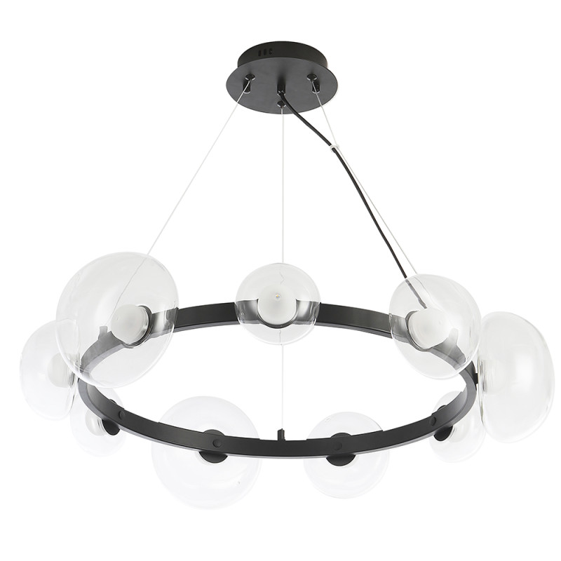 Подвесная люстра Crystal Lux BOSQUE SP9 BLACK/TRANSPARENT