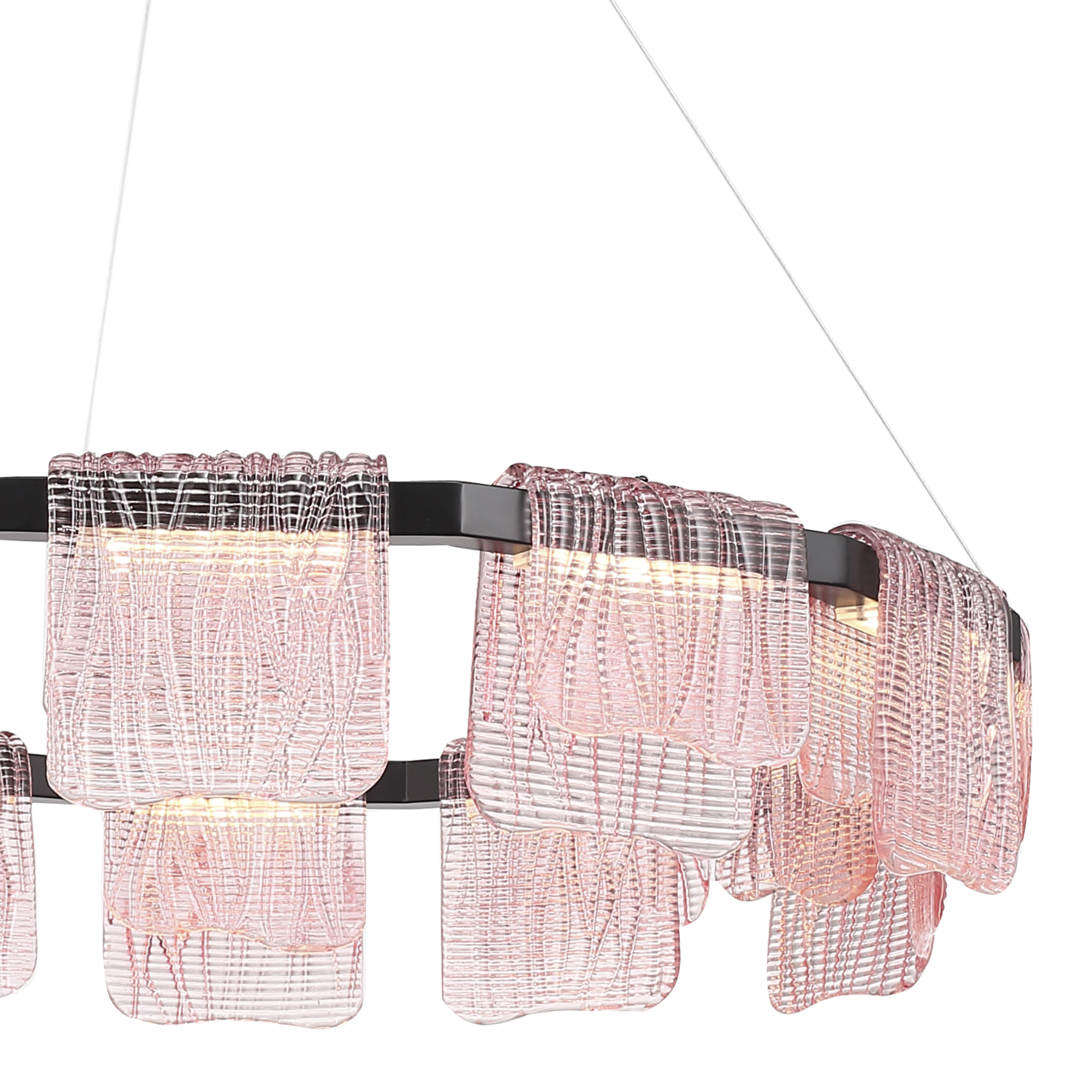 SL6021.403.66 Светильник подвесной ST-Luce черный/розовый LED 1*66W 3000K VOILE