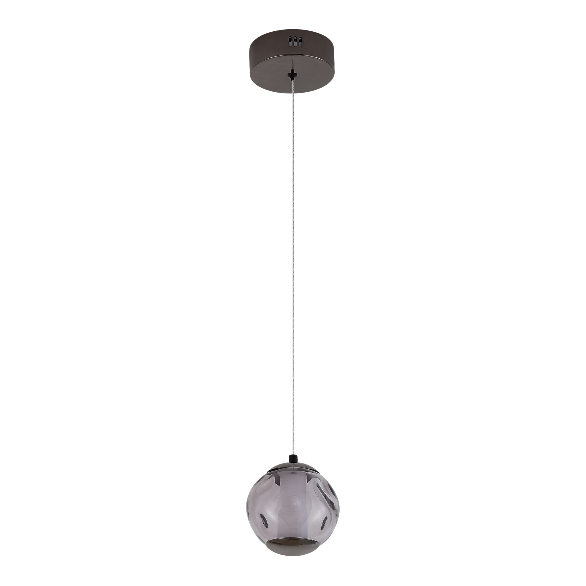 SL6520.403.01 Светильник подвесной ST-Luce черный жемчуг/прозрачно-дымчатый LED 1*5W 4000K HELMI
