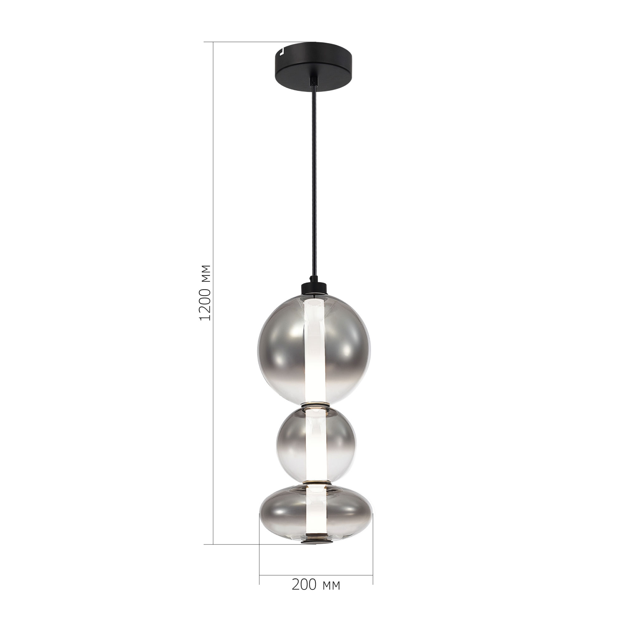 SL6119.403.24 Светильник подвесной ST-Luce Черный/Дымчато-Серый LED 1*24W 3000K PERLINA