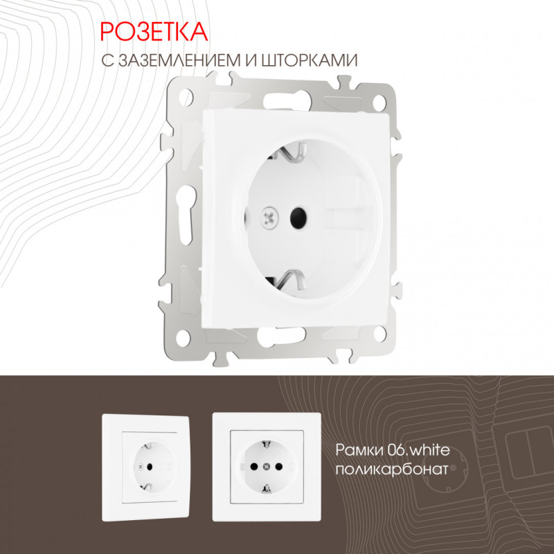 Розетка Arte Milano 206.40-1.white