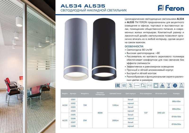 Накладной светильник Feron 32693