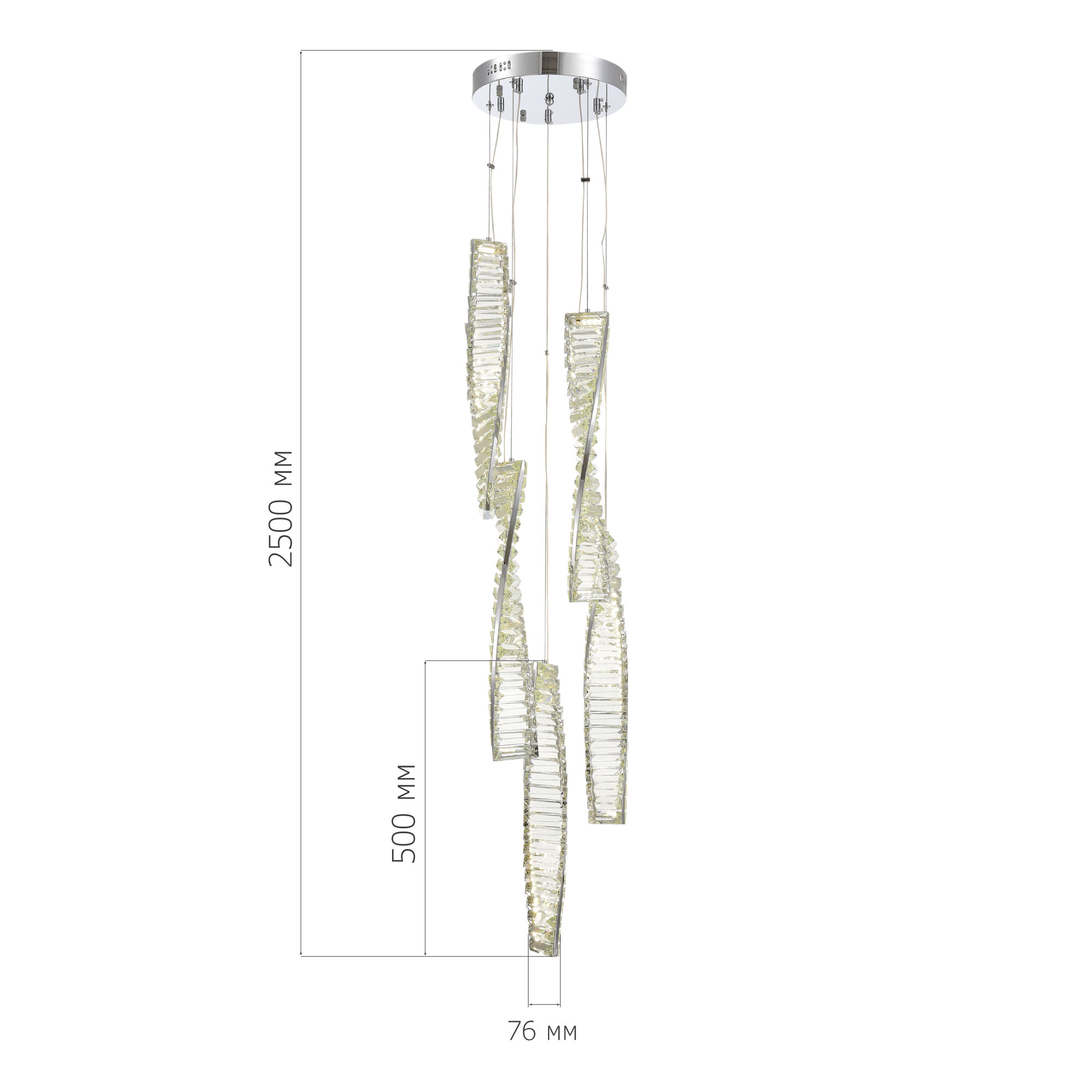 SL6205.103.05 Светильник подвесной ST-Luce Хром/Прозрачный LED 1*55W 4000K ELICA