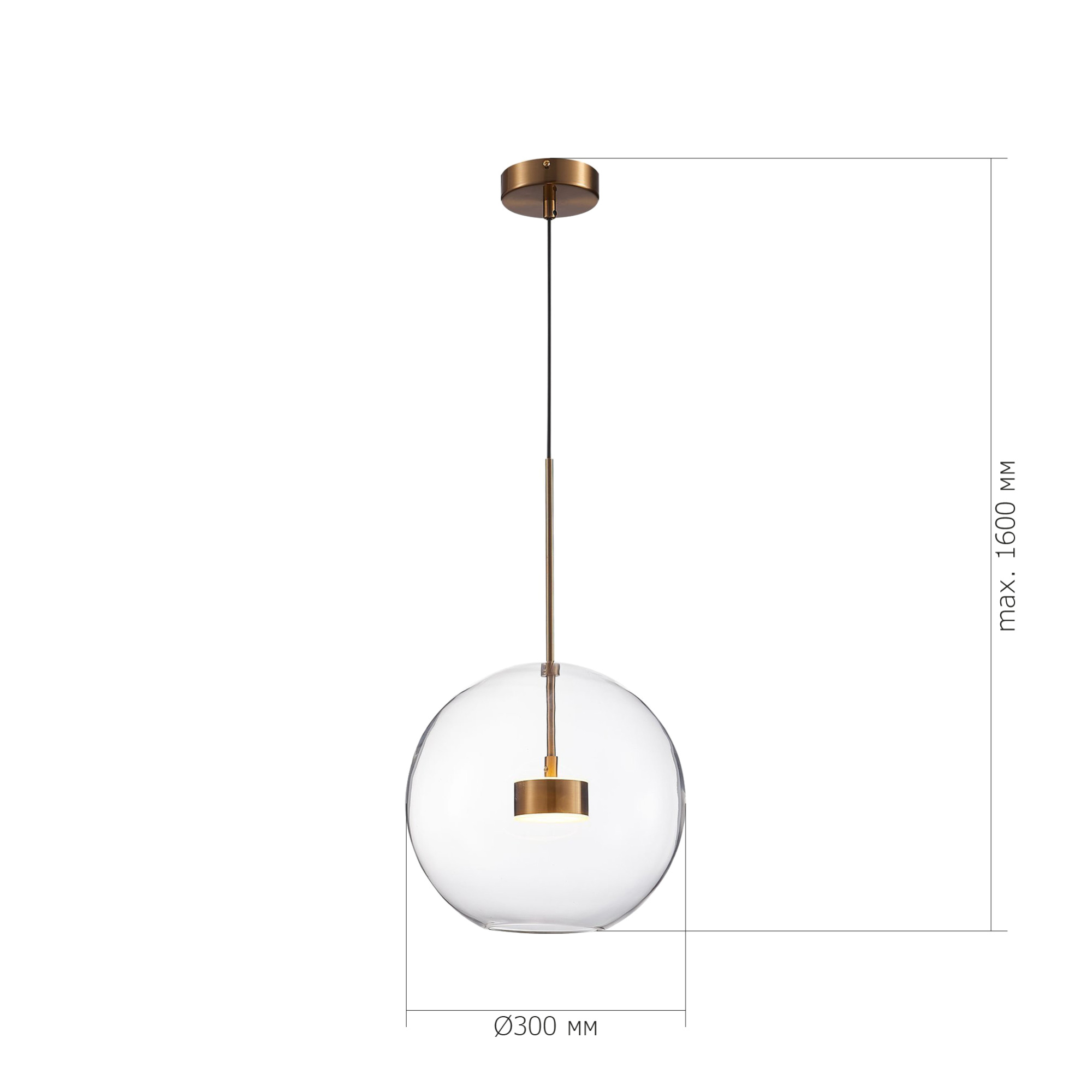 SL1133.223.01 Светильник подвесной ST-Luce Латунь/Прозрачный LED 1*14W 3000K BOPONE