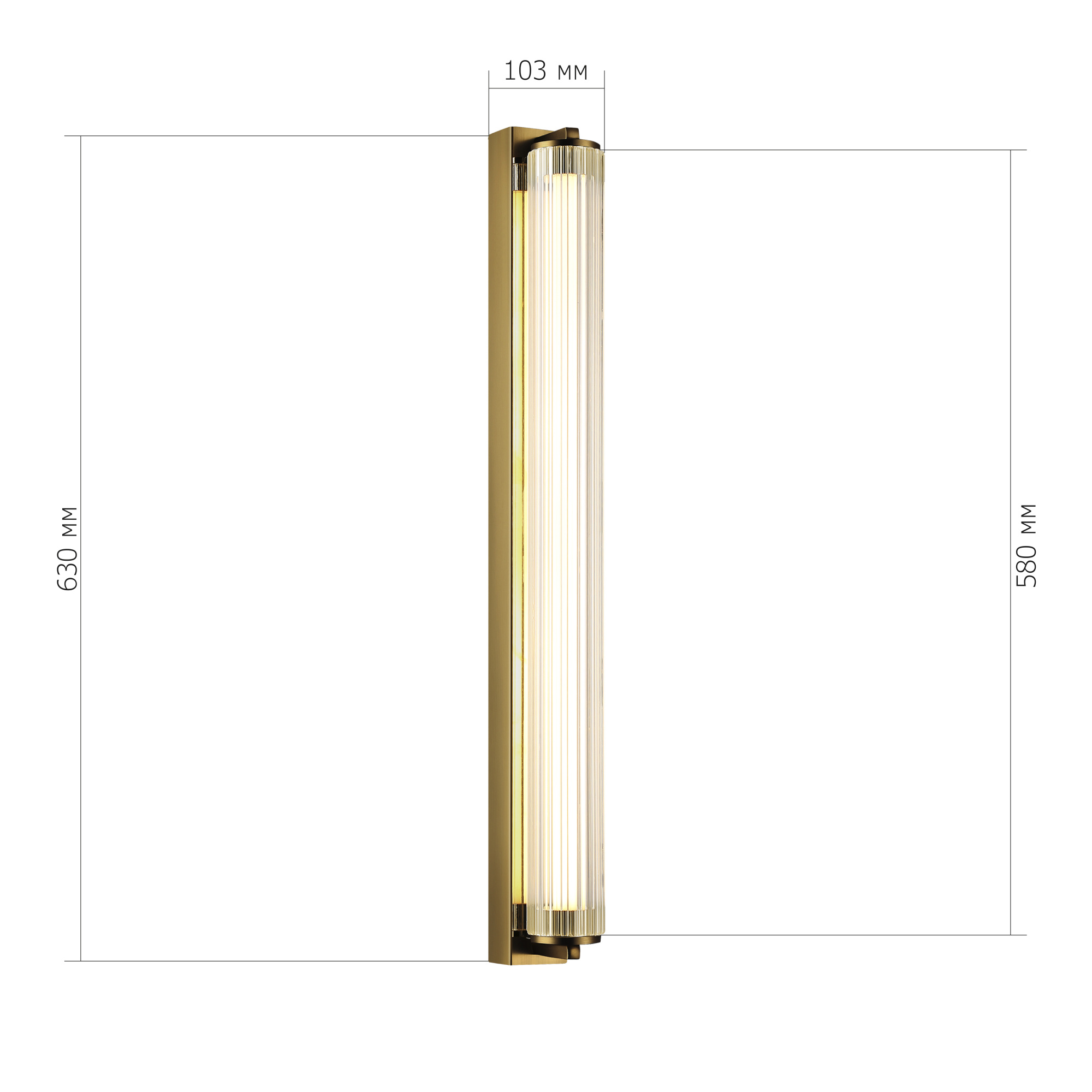 SL6224.311.01 Светильник настенный ST-Luce Латунь/Прозрачный LED 1*20W 4000K BAMBOO