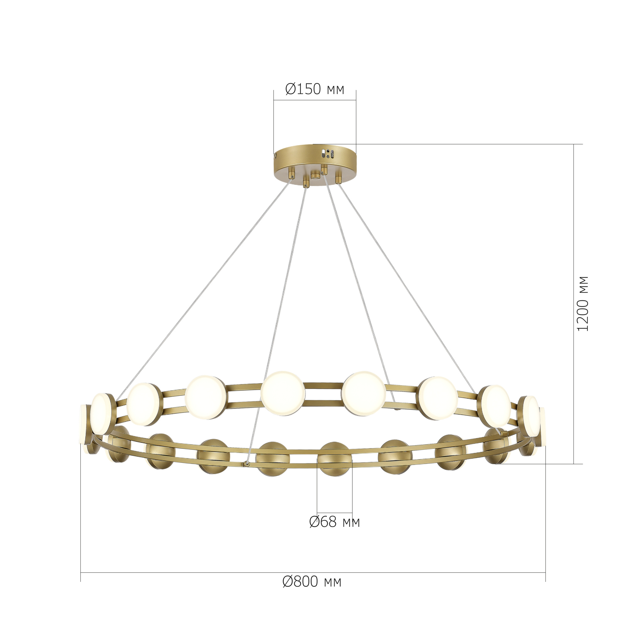 SL6610.203.20 Светильник подвесной ST-Luce золотистый/белый LED 1*40W 4000K MONRO