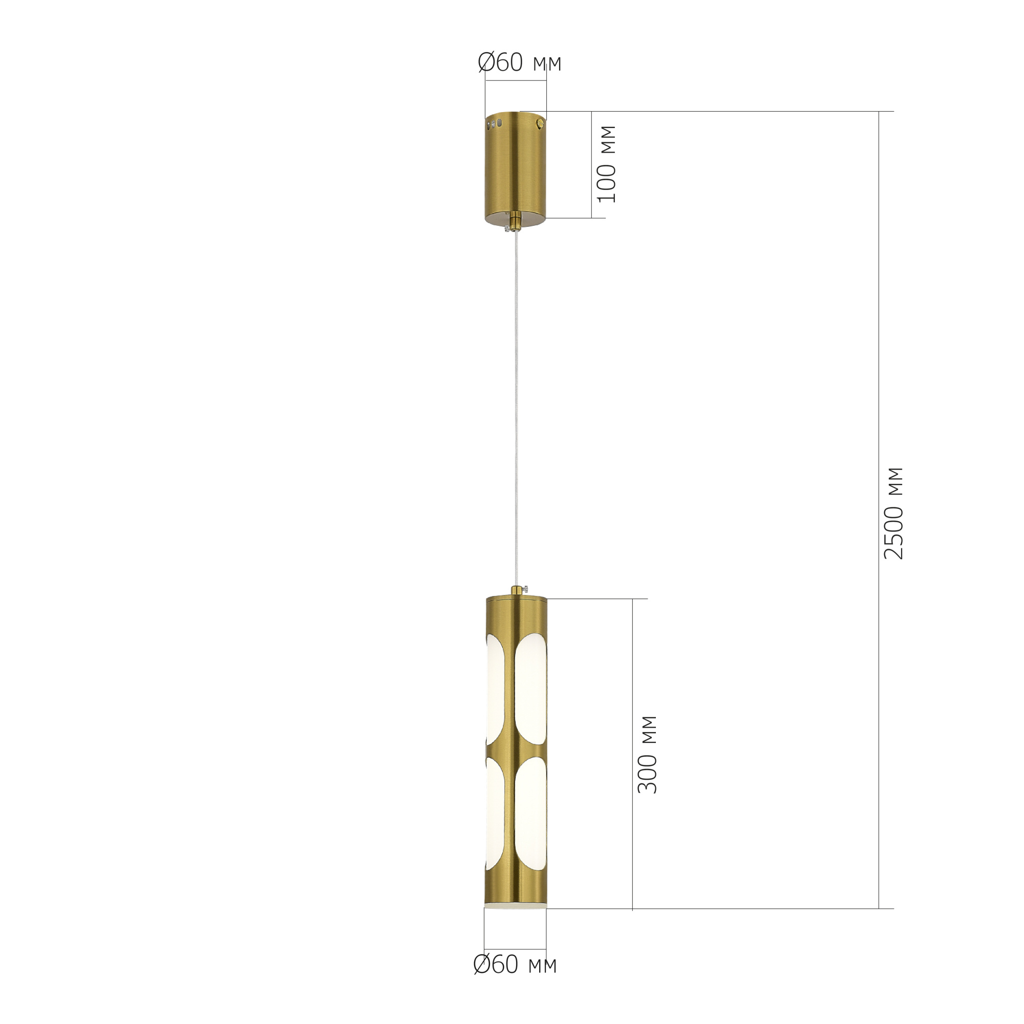 SL6237.303.01 Светильник подвесной ST-Luce латунь/белый LED 1*6W 4000K DALLAMOS