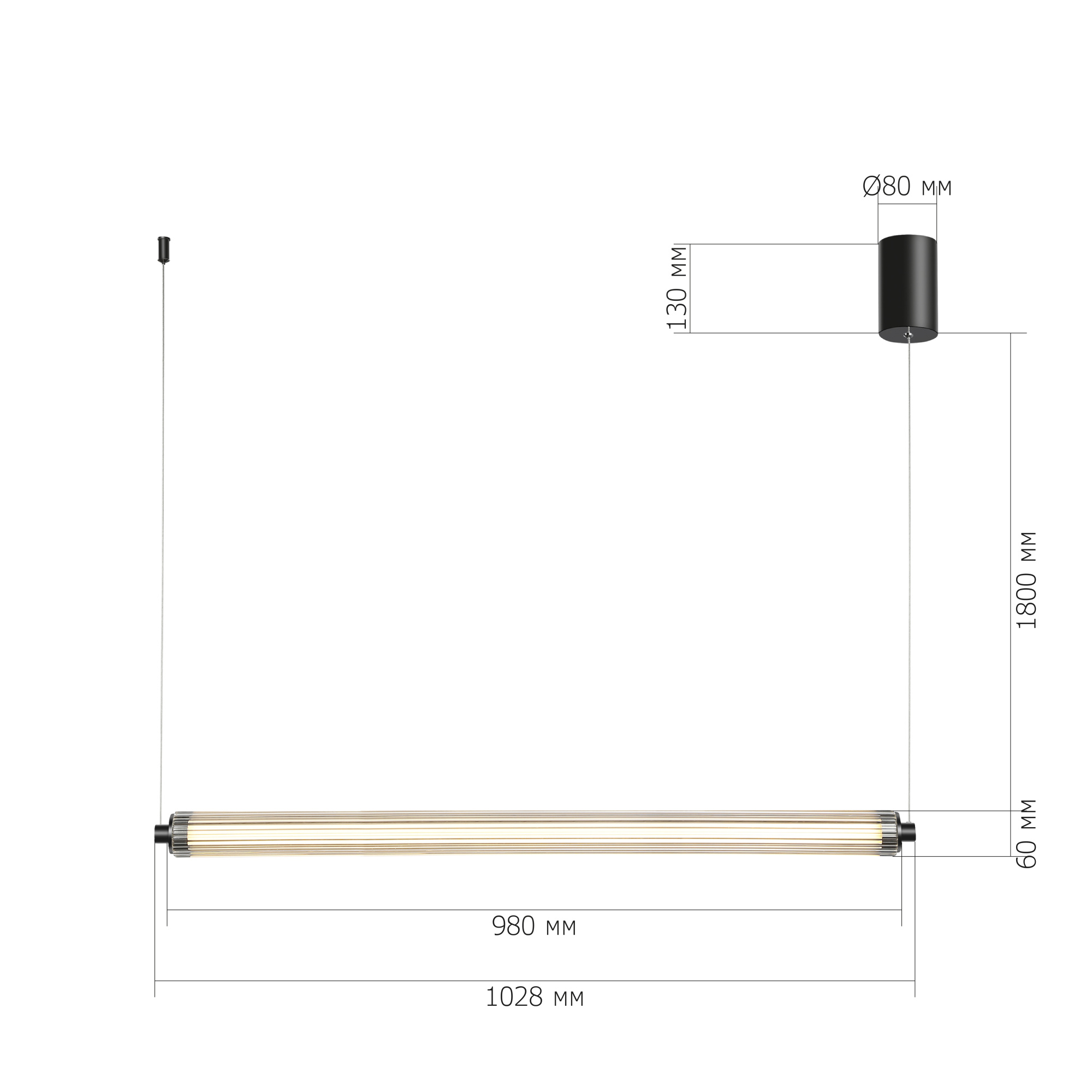 SL6224.413.01 Светильник подвесной ST-Luce Черный/Прозрачный LED 1*30W 4000K BAMBOO