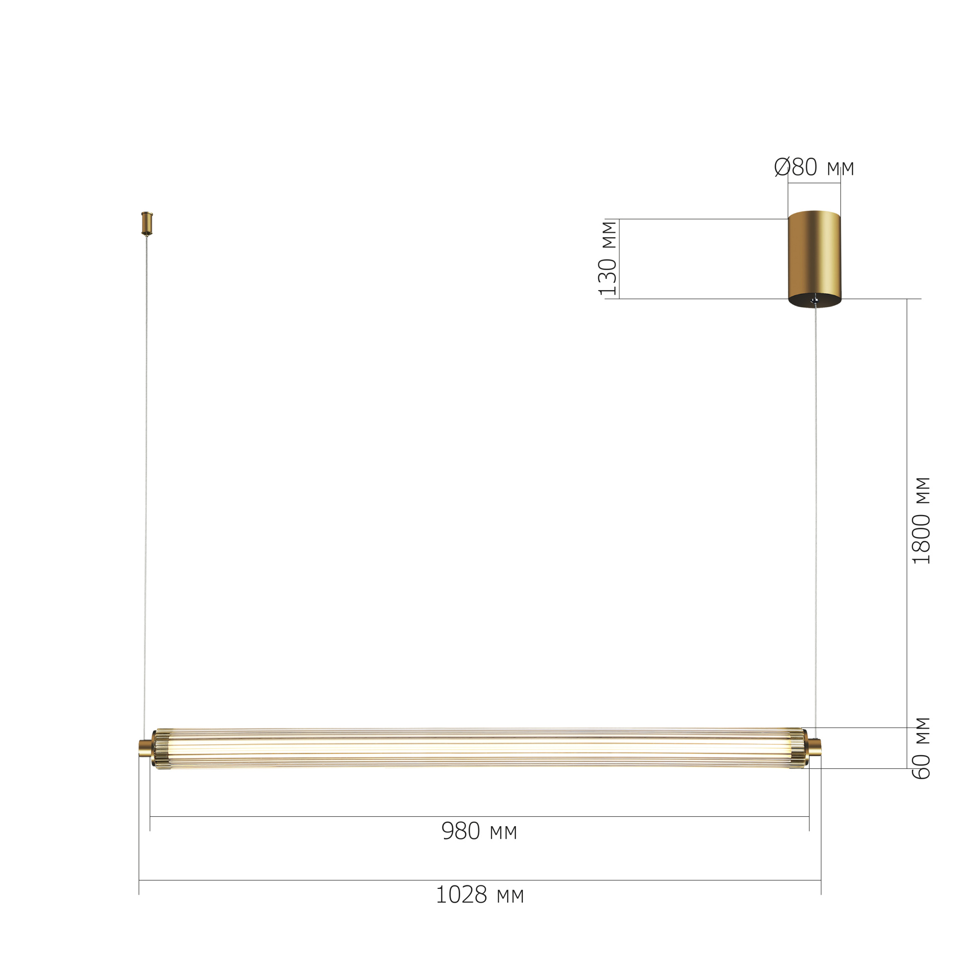 SL6224.313.01 Светильник подвесной ST-Luce Латунь/Прозрачный LED 1*30W 4000K BAMBOO
