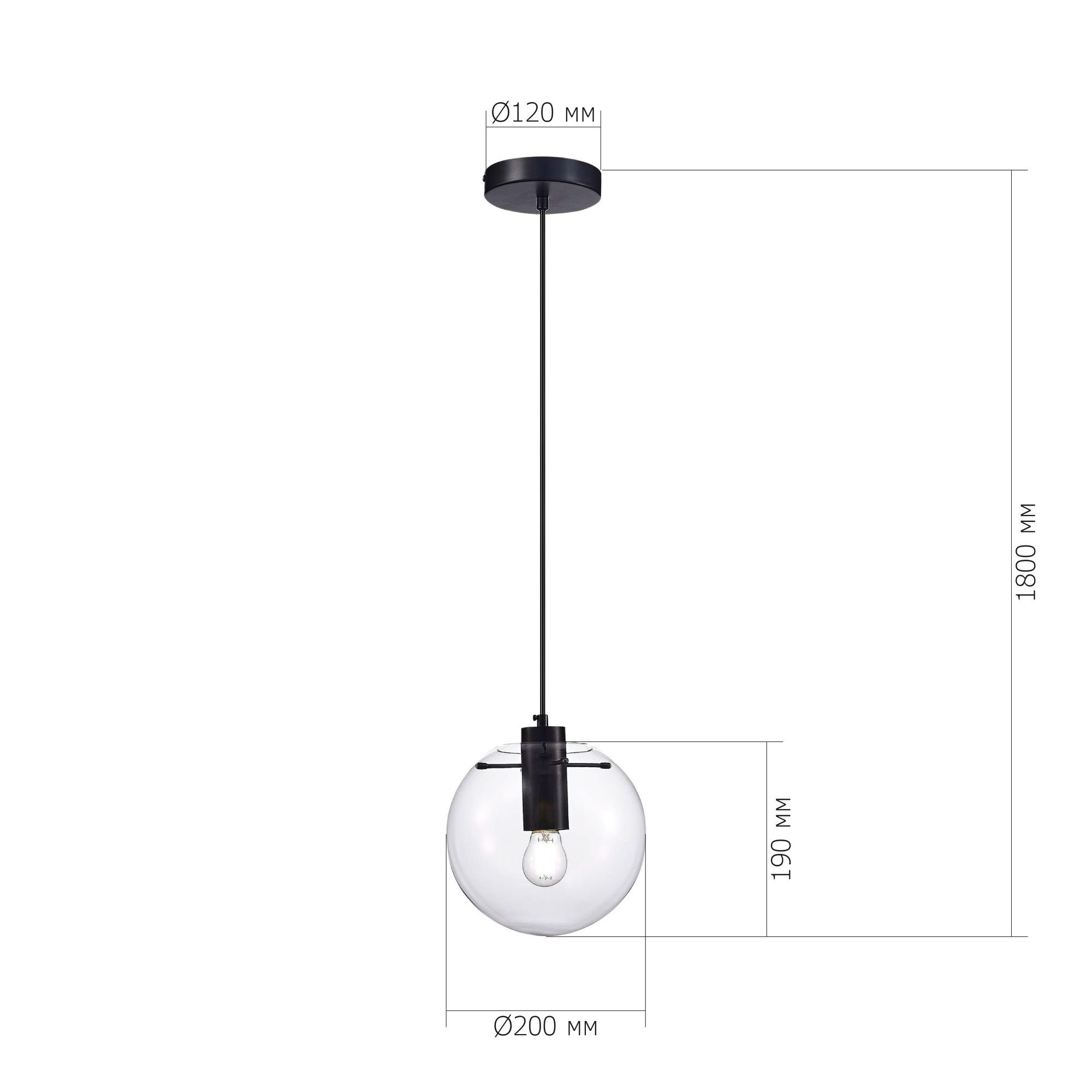 SL1056.403.01 Подвес ST-Luce Черный/Прозрачный E27 1*60W NOOR